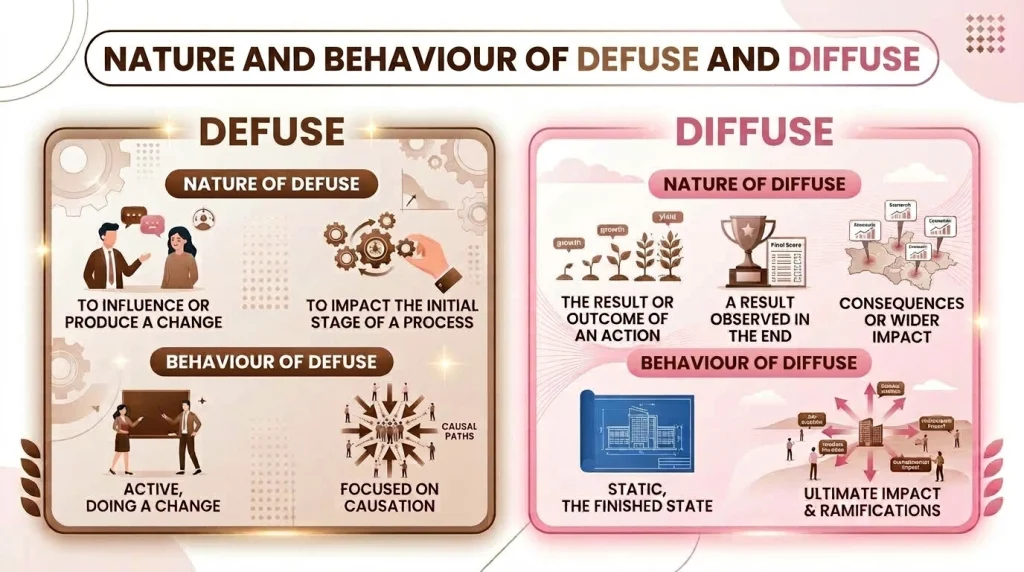 Nature and Behaviour of Defuse and Diffuse