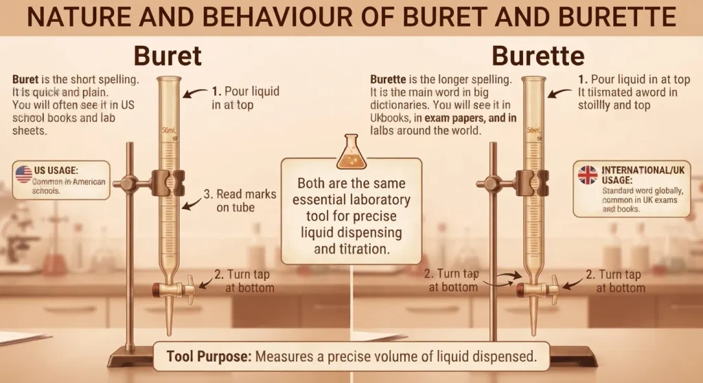 Nature and Behaviour of Buret and Burette