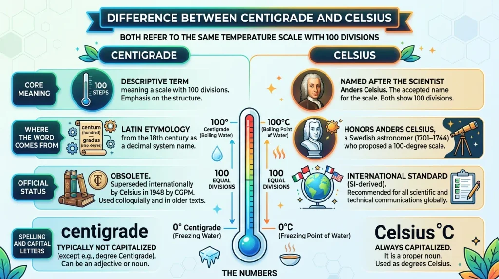 Difference Between Centigrade and Celsius