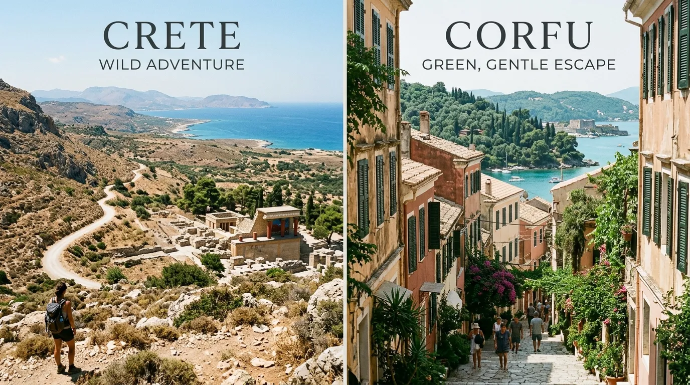 Crete and Corfu