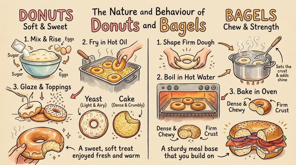Nature and Behaviour of Donuts and Bagels