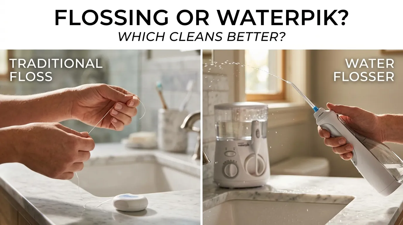 Flossing or Waterpik