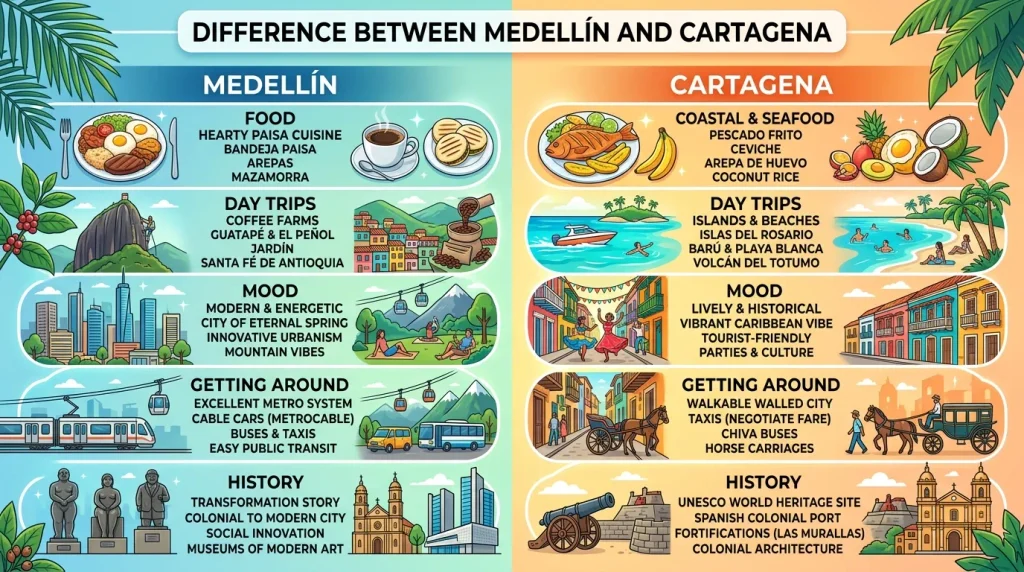 Difference Between Medellín and Cartagena