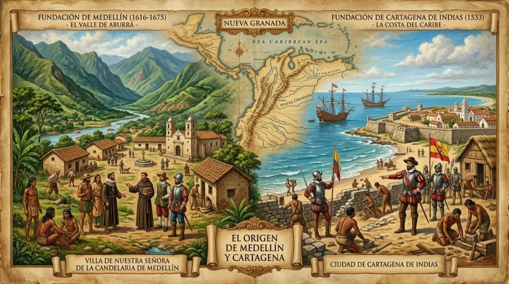 The Origin of Medellín and Cartagena