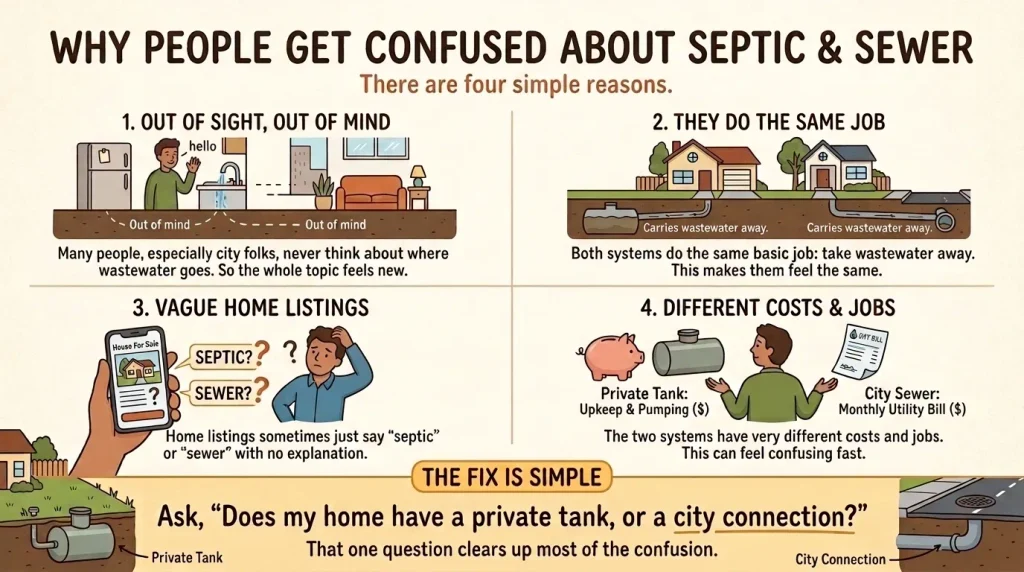 Why People Get Confused About Septic and Sewer