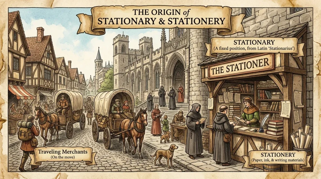 The Origin of Stationary and Stationery