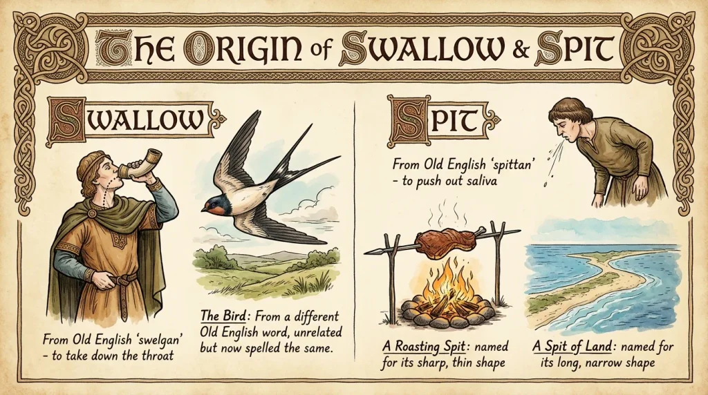 The Origin of Swallow and Spit